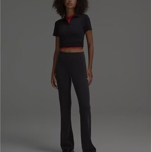 lululemon athletica Black Ribbed Softstreme Flared Pants